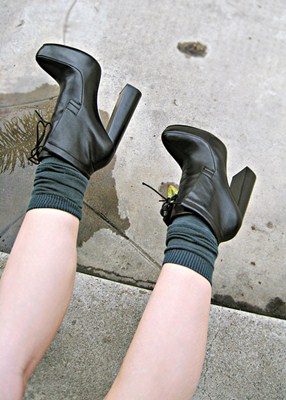 Ankle boots pretas de salto alto