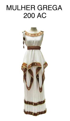 Modelo de roupa grega
