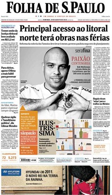Capa do Jornal Impresso Folha de São Paulo